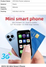 ⁦هاتف ذكي صغير XS15، شاشة 3 انش HD، اندرويد 8.1، ذاكرة RAM 2GB + ذاكرة روم 16GB، ثنائي شرائح الاتصال 3G، بطارية 900mAh، زهري⁩ - الصورة ⁦2⁩