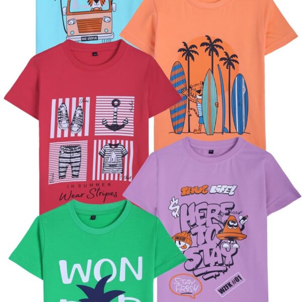 تيشيرت للاولاد BYS-TSRT-17 (عبوة من 5 قطع)