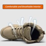 ⁦حذاء قتالي للرجال من فينديكس، حذاء عسكري عصري للمشي لمسافات طويلة، حذاء تكتيكي للمشي في الهواء الطلق، حذاء رياضي للتخييم في الصحراء، بني، مقاس 44(UK10)⁩ - الصورة ⁦7⁩