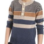 بلوفر مخطط برقبة دائرية ضيقة للاولاد