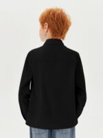 ⁦قميص رسمي باكمام طويلة وقبة كلاسيكية بازرار سفلية للاولاد مناسب للمدرسة من عمر 5-14 سنة⁩ - الصورة ⁦5⁩