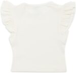 ⁦بلوزة برقبة دائرية واكمام قصيرة مكشكشة للبنات⁩ - الصورة ⁦2⁩