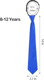 ⁦3 قطع من ربطات العنق للاطفال الاولاد من تشيكابود، ربطة عنق بسحاب قابل للتعديل، ربطة عنق للاولاد مناسبة لحفلات الزفاف الرسمية وحفلات التخرج والمدرسة والازياء التنكرية، 14 انش⁩ - الصورة ⁦2⁩