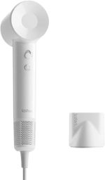 مجفف شعر اس اي لايت من لايفين، مجفف شعر ايوني سالب 150 مليون مع محرك عديم المسفرات 100000 دورة في الدقيقة، مجفف شعر قوي وسريع الجفاف وعالي السرعة ومنخفض الضوضاء، تصميم خفيف الوزن وصغير الحجم (ابيض)