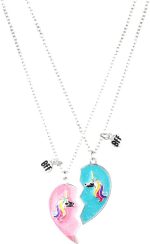 ⁦قلادة ميلبيز من يلو تشايمز للبنات والاطفال افضل صديق بقلادة على شكل قلب، قلادة مغناطيسية متطابقة على شكل قلب، قلادات بي اف اف للبنات والاطفال⁩ - الصورة ⁦4⁩