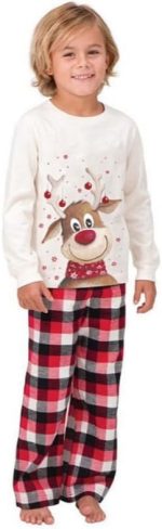 جورونب زي الكريسماس للاطفال البنات والاولاد، بيجامات الكريسماس للعائلة ساندا كلوز بطبعة ثلج للكريسماس مجموعات بيجامات الكريسماس والعطلات العائلية