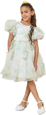 فستان اورجانزا ايه لاين مطبوع عليه زهور للبنات من ستايلي