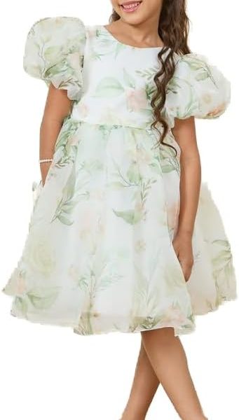 فستان اورجانزا ايه لاين مطبوع عليه زهور للبنات من ستايلي