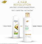 ⁦بلسم دوڤ، لشعر أقوى وحتى ٩٦٪ تساقط أقل، قوة الأفوكادو، بمستخلصات طبيعية مغذية من زيت الأفوكادو والاذريون، بدون سلفات،برابين، أو صبغات، ٣٥٠مل⁩ - الصورة ⁦10⁩