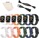 6 قطع من الاساور البديلة لساعة هواوي فيت 4 برو/فيت 4/فيت 3، سوار معصم رياضي من السيليكون قابل للتعديل للنساء والرجال، سوار معصم رياضي خفيف الوزن