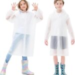 6 PCS Disposable Rain Ponchos for Kids,Emergency Raincoats for Boys Girls with Drawstring Hood and Sleeves,Waterproof Rain Coats Perfect for Camping,Hiking Travel Outdoor Accessories-Multicolor
