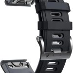 دادو سوار سيليكون مزدوج بتصميم جيد التهوية بعرض 26 ملم متوافق مع جارمين فينيكس 5X/فينيكس 5X بلس/فينيكس 6X/فينيكس 6X برو/فينيكس 3/فينيكس 3 HR/ديسنت MK1/D2 دلتا PX hh