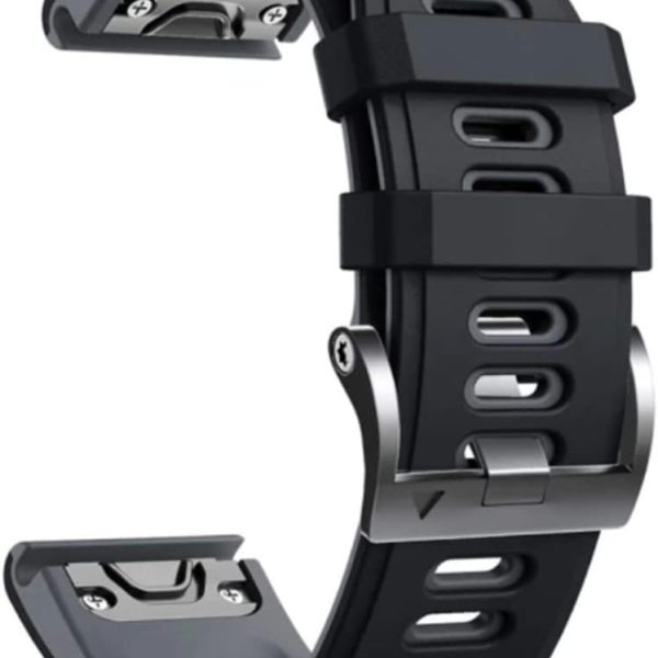 دادو سوار سيليكون مزدوج بتصميم جيد التهوية بعرض 26 ملم متوافق مع جارمين فينيكس 5X/فينيكس 5X بلس/فينيكس 6X/فينيكس 6X برو/فينيكس 3/فينيكس 3 HR/ديسنت MK1/D2 دلتا PX hh