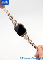 ⁦مجموعة ساعة ذكية صغيرة G15 سلسلة 10 انيقة مع ساعة انالوج وسوار مع 3 ازواج من الاساور وكيبل شحن مصمم للنساء من هاينوتيكو⁩ - الصورة ⁦7⁩