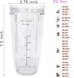 ⁦سيوسى كوب خلاط بديل لكوب خلاط نوتري نينجا سعة 24 اونصة مع غطاء مانع للتسرب وقابل للتبديل، ملحقات عصارة قابلة للتبديل، لنينجا نوتري نينجا، عبوة من قطعتين⁩ - الصورة ⁦6⁩