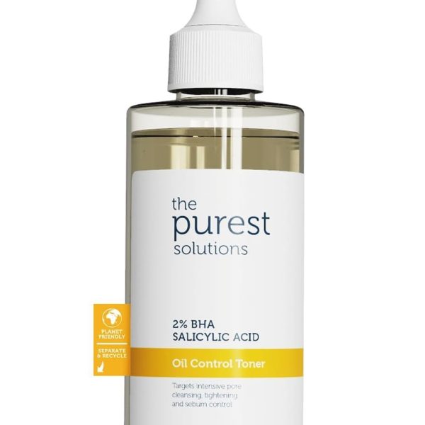 تونر للتحكم في الزيوت من ذا بيورست سوليوشنز (2% حمض الساليسيليك BHA) - تنظيف مكثف للمسام - التحكم في الدهون - تركيبة مستهدفة للرؤوس السوداء - نباتي | لم يتم اختباره على الحيوانات (200 مل)