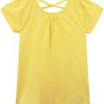 نوومفيش تي شيرت كريس كروس باك باكمام قصيرة منفوخة للبنات (2-12 سنة)