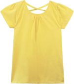 نوومفيش تي شيرت كريس كروس باك باكمام قصيرة منفوخة للبنات (2-12 سنة)