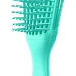 فرشاة فك تشابك الشعر للشعر الغريب والمجعد والرطب، فرشاة باسنان قابلة للتمدد، اخضر نعناعي/ازرق مخضر
