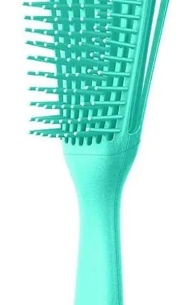 فرشاة فك تشابك الشعر للشعر الغريب والمجعد والرطب، فرشاة باسنان قابلة للتمدد، اخضر نعناعي/ازرق مخضر