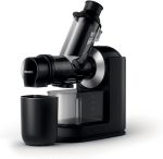 فيليبس عصارة مضغ من فيفا كوليكشن، 150 واط، 1 لتر، انبوب XL، تقنية التنظيف السريع، تطبيق هوم اي دي، اجزاء امنة للغسل في غسالة الصحون، ايقاف التنقيط، سهلة التجميع، تخزين مضغوط، اسود (HR1889/71)