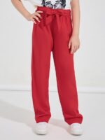 ⁦طقم مكون من تيشرت وبنطلون مطبوع عليه Happy Girl'S Day للبنات بعمر 8 سنوات من ستايلي، لون احمر⁩ - الصورة ⁦7⁩