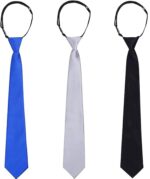 3 قطع من ربطات العنق للاطفال الاولاد من تشيكابود، ربطة عنق بسحاب قابل للتعديل، ربطة عنق للاولاد مناسبة لحفلات الزفاف الرسمية وحفلات التخرج والمدرسة والازياء التنكرية، 14 انش