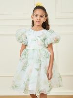 ⁦فستان اورجانزا ايه لاين مطبوع عليه زهور للبنات من ستايلي⁩ - الصورة ⁦3⁩