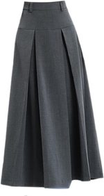 تنورة طويلة بكسرات للنساء من سي بي واي بي سي ار دي، تنورة كاجوال بقصة ايه لاين عالية الخصر بتصميم نحيف صيفي عصري للبنات في المدرسة، تنورة بطول الركبة للنساء