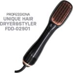 ⁦مجفف شعر من جوي، فرشاة سيراميك احترافية، جهاز تصفيف سيراميك محمول، فرشاة فرد الشعر باللون الاسود والذهبي الوردي⁩ - الصورة ⁦3⁩