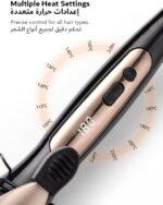 ⁦شعر مجعد من السيراميك من دوشر 25 ملم ذهبي مع شاشة LCD، درجة حرارة قابلة للتعديل، غير ضار ودائم للمنزل⁩ - الصورة ⁦4⁩