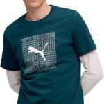 PUMA mens GRAPHIC Box Tee Green Terrain T-Shirt