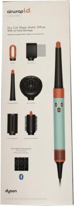 مجفف الشعر دايسون إير راب آي دي متعدد الاستخدامات، كيرلي+كويل HS08، مزود بتقنية البلوتوث - لتجعيدات مثالية (لون سيراميكي/توباز)