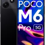 بوكو ام 6 برو شبكة الجيل الخامس 5G (اسود قوي، ذاكرة رام 6 جيجابايت، تخزين 128 جيجابايت) | سناب دراغون 4 الجيل الثاني | شاشة كبيرة 6.75 بوصة مع معدل تحديث 90 هرتز | كاميرا مزدوجة 50 ميجابكسل بالذكاء