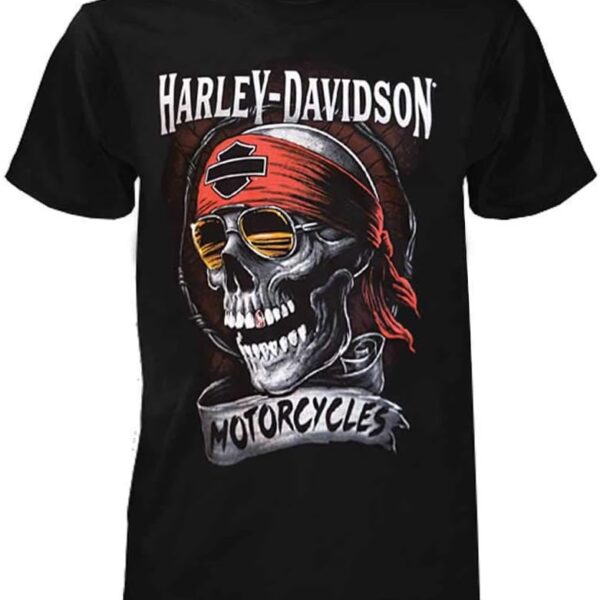 هارلي ديفيدسون تيشيرت رجالي برتقالي بار اند شيلد اسود 30290591, أسود