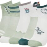 شرابات برسومات ديناصور للاولاد من ستايلي، عبوة من 5 قطع