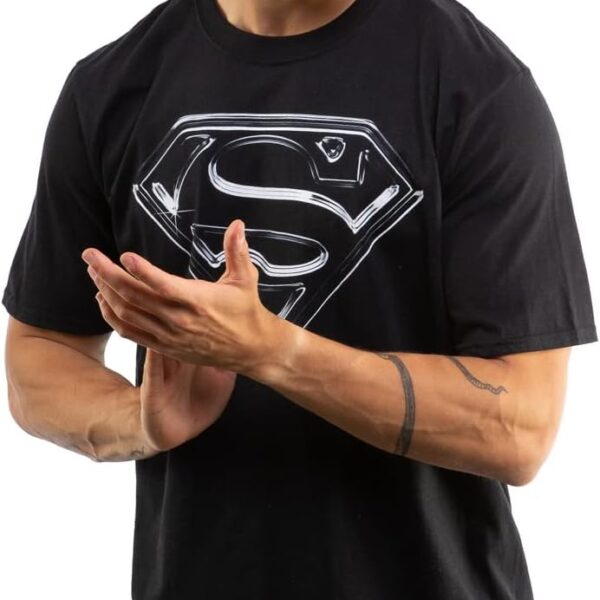 تيشيرت رجالي بشعار سوبرمان ستيل (عبوة من قطعة واحدة)