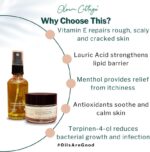 ⁦اوليومك كوتيج حزمة العناية بالبشرة للرقع الصغيرة على الجسم للاكزيما والصدفية والتهاب الجلد | تحتوي على زيت ترميم وكريم علاجي فائق | يقلل من الحكة ويهدئ التوهج⁩ - الصورة ⁦5⁩