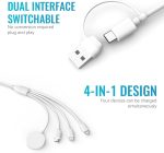 ⁦ايليفانت بوت® كيبل USB C للشحن المغناطيسي اللاسلكي لايفون، كيبل شحن 4 في 1 للجوال والتابلت والساعة الذكية من USB/USB C الى USB C⁩ - الصورة ⁦5⁩