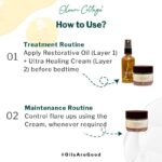 ⁦اوليومك كوتيج حزمة العناية بالبشرة للرقع الصغيرة على الجسم للاكزيما والصدفية والتهاب الجلد | تحتوي على زيت ترميم وكريم علاجي فائق | يقلل من الحكة ويهدئ التوهج⁩ - الصورة ⁦6⁩