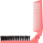 مشط شعر بلاستيكي محمول باسنان عريضة قابل للطي (بي)
