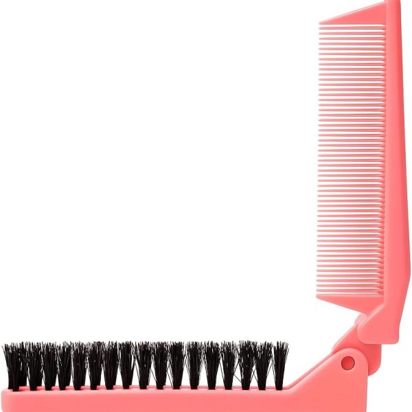 مشط شعر بلاستيكي محمول باسنان عريضة قابل للطي (بي)