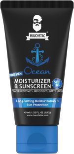 ⁦ماتشاستاك كريم مرطب وواقي من الشمس للرجال من اوشن بمظهر مات بعامل حماية من الشمس 18+ مع خرز الكركم والصبار، غير لاصق ومقاوم للماء، 45 مل⁩ - الصورة ⁦2⁩