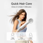 ⁦مجفف شعر اس اي لايت من لايفين، مجفف شعر ايوني سالب 150 مليون مع محرك عديم المسفرات 100000 دورة في الدقيقة، مجفف شعر قوي وسريع الجفاف وعالي السرعة ومنخفض الضوضاء، تصميم خفيف الوزن وصغير الحجم (ابيض)⁩ - الصورة ⁦5⁩