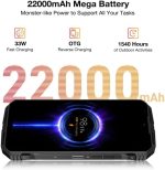 ⁦جوال في ماكس بلس متين 5G، 22000mAh 16GB+512GB، اندرويد 14، رؤية ليلية 200MP+32MP+20MP، شاشة 6.55 انش FHD+120Hz IPS، مقاوم للماء IP68/IP69K، NFC/OTG (اسود)⁩ - الصورة ⁦4⁩