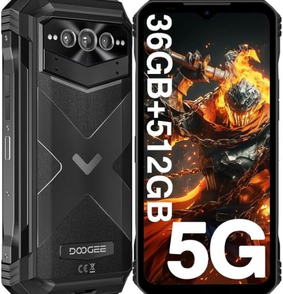 جوال في ماكس بلس متين 5G، 22000mAh 16GB+512GB، اندرويد 14، رؤية ليلية 200MP+32MP+20MP، شاشة 6.55 انش FHD+120Hz IPS، مقاوم للماء IP68/IP69K، NFC/OTG (اسود)