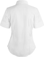 ⁦قميص بيسيك بسيط باكمام قصيرة وازرار سفلية للنساء قابل للتمدد باكمام طويلة و3/4 كم⁩ - الصورة ⁦7⁩