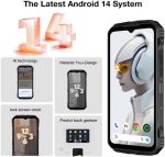 ⁦جوال في ماكس بلس متين 5G، 22000mAh 16GB+512GB، اندرويد 14، رؤية ليلية 200MP+32MP+20MP، شاشة 6.55 انش FHD+120Hz IPS، مقاوم للماء IP68/IP69K، NFC/OTG (اسود)⁩ - الصورة ⁦3⁩