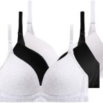 حمالات صدر رياضية للبنات والمراهقين من سن 8-10، 10-12، 12-14، 14-16 سنة، حمالة صدر قطنية لاسلكية مبطنة خفيفة