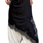 بلوزة نسائية من الساتان بحواف دانتيل عالية ومنخفضة من الحرير مع حزام سباجيتي غير متماثل بفتحة جانبية غير متماثلة، بلايز بطبقات حريرية